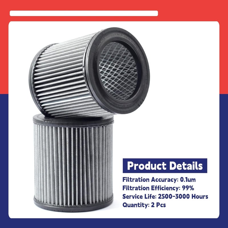 Dusledel 2 Pcs 32012957 Air Filter Replacement for Ingersoll Rand Compressor Replace 32012940 32175466 110377E100 2545 7100 3000 10T2 15T4 H15T4 TS7-TS15 32165466 - Image 5